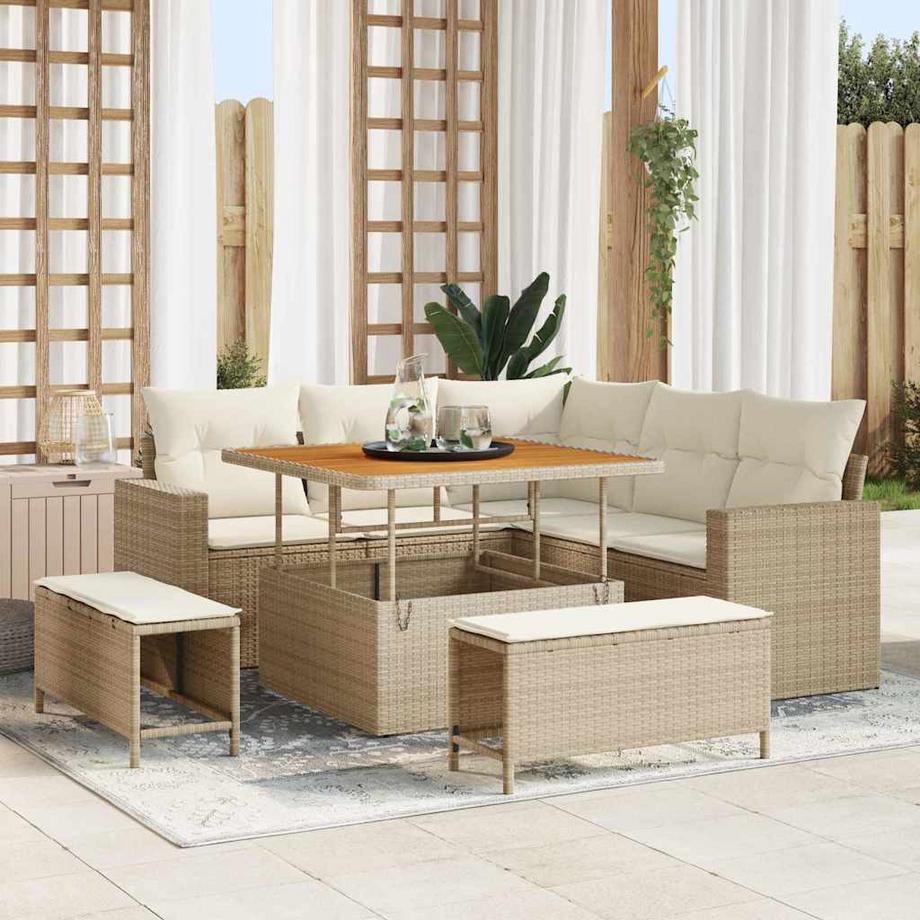 VidaXL Divano da esterno Polyrattan  