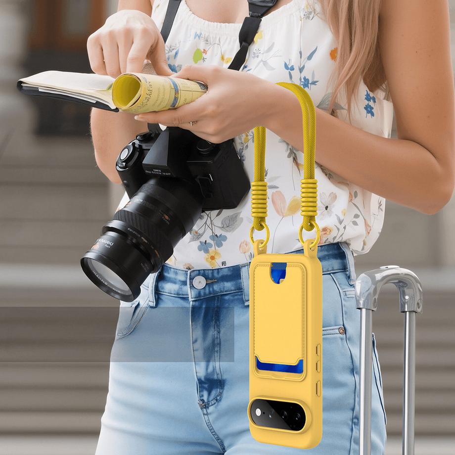 Cover-Discount Google Pixel 11 Pro XL - Silikon Hülle mit Kartenhalter & Umhängeband  
