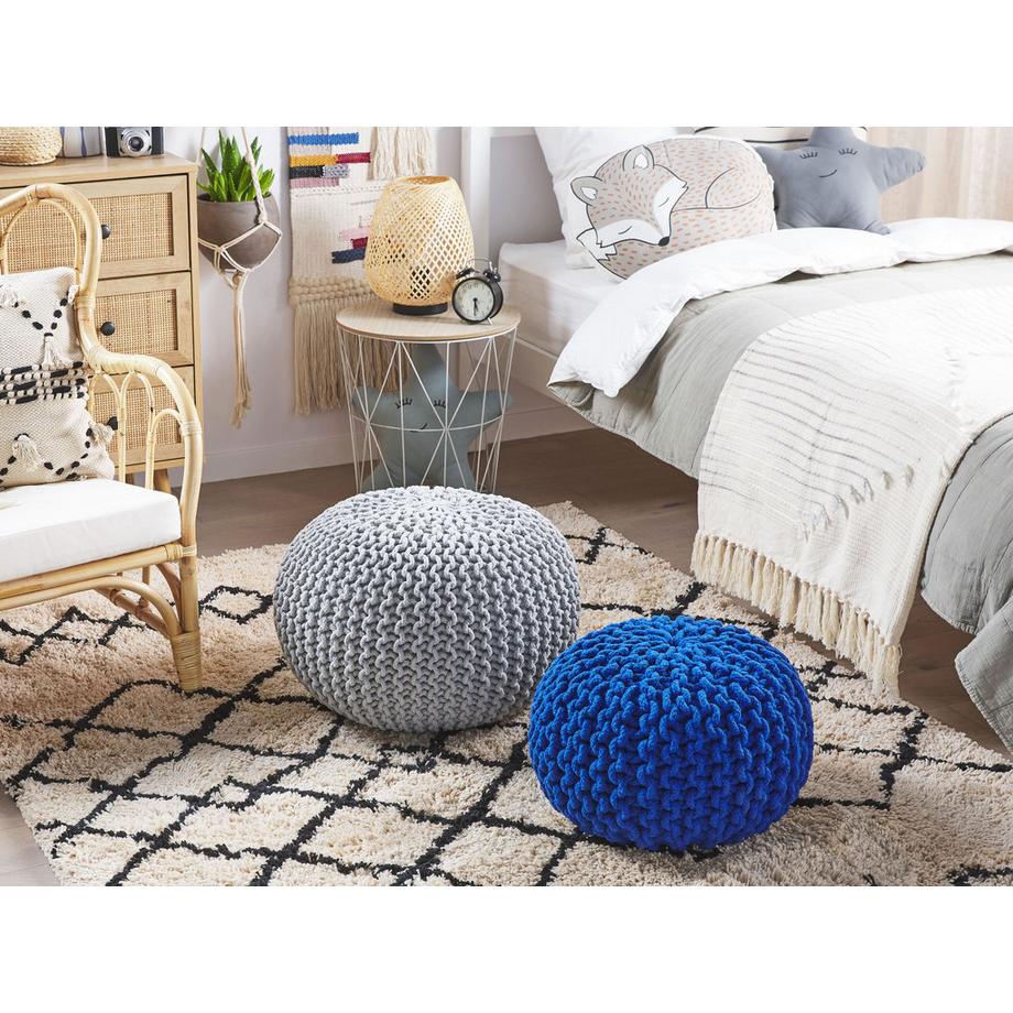 Beliani Pouf en Cotone Scandinavo CONRAD  
