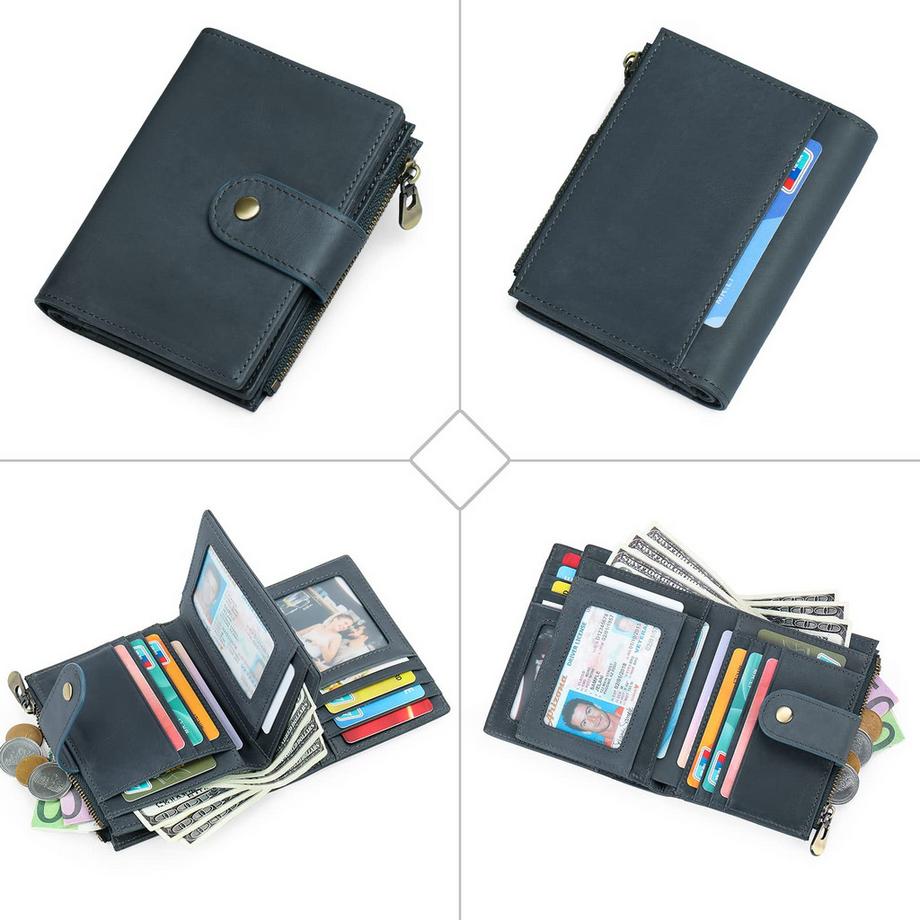 Only-bags.store  Geldbörse aus echtem Leder - RFID-Schutz - 15 Kartenfächer 