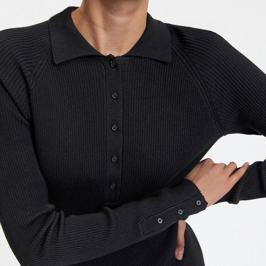 La Redoute Collections Langes Pulloverkleid mit Polokragen und langen Ärmeln  