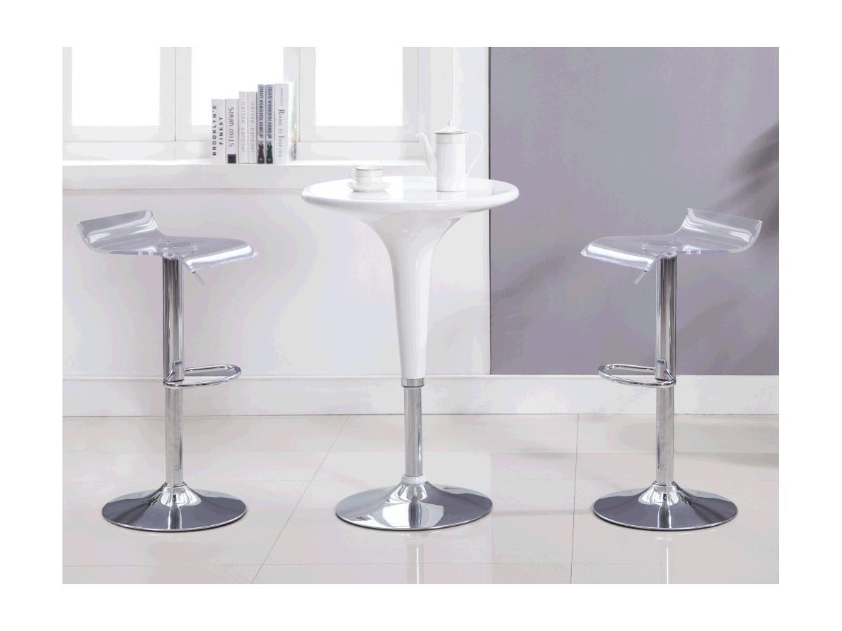 Vente-unique Lotto di 2 sgabelli da bar Acrilico Trasparente OLIVER  