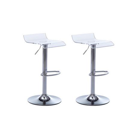 Vente-unique Lotto di 2 sgabelli da bar Acrilico Trasparente OLIVER  