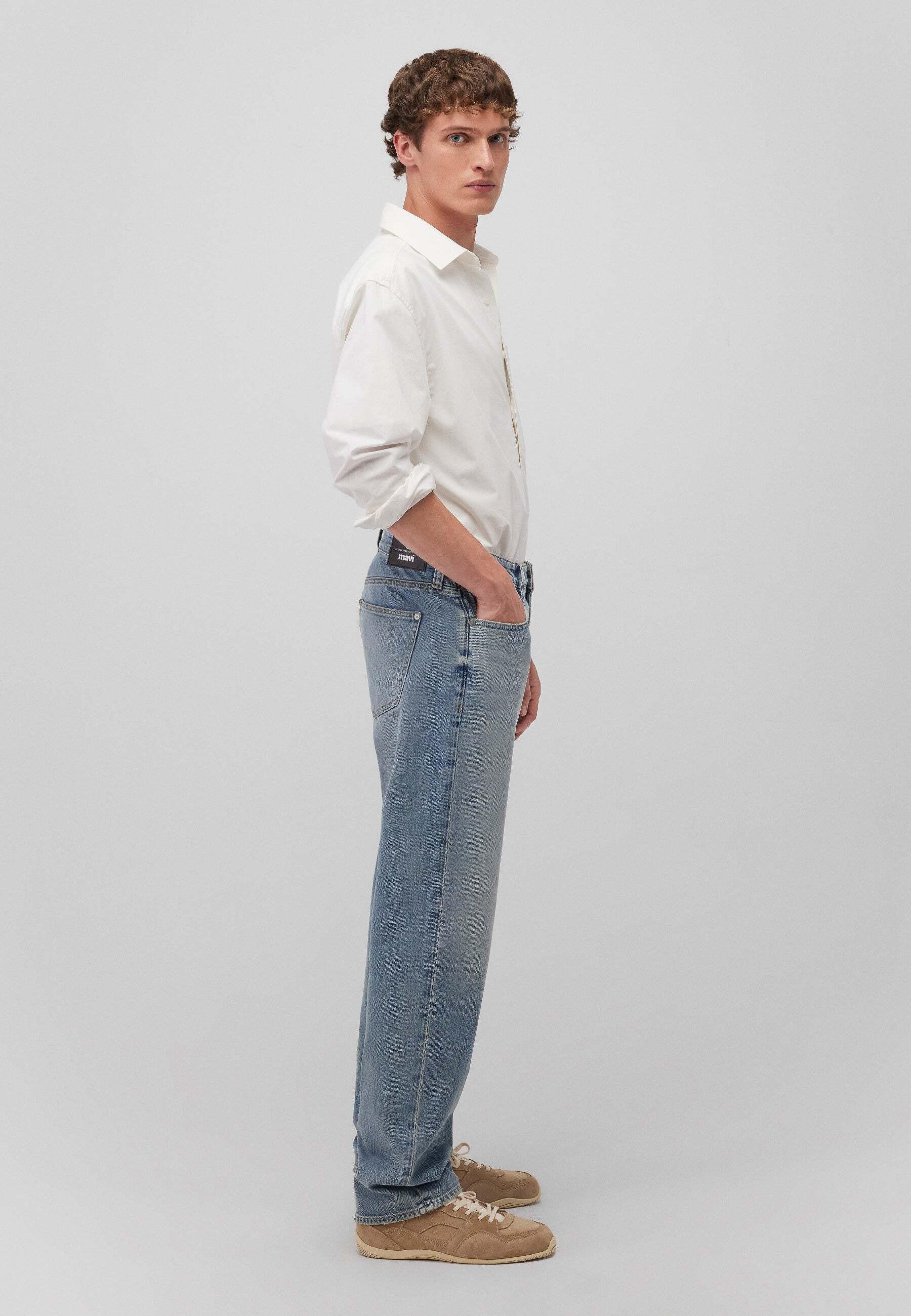 Mavi Lisbon Foggy Used Vintage Loose Straight Jeans  