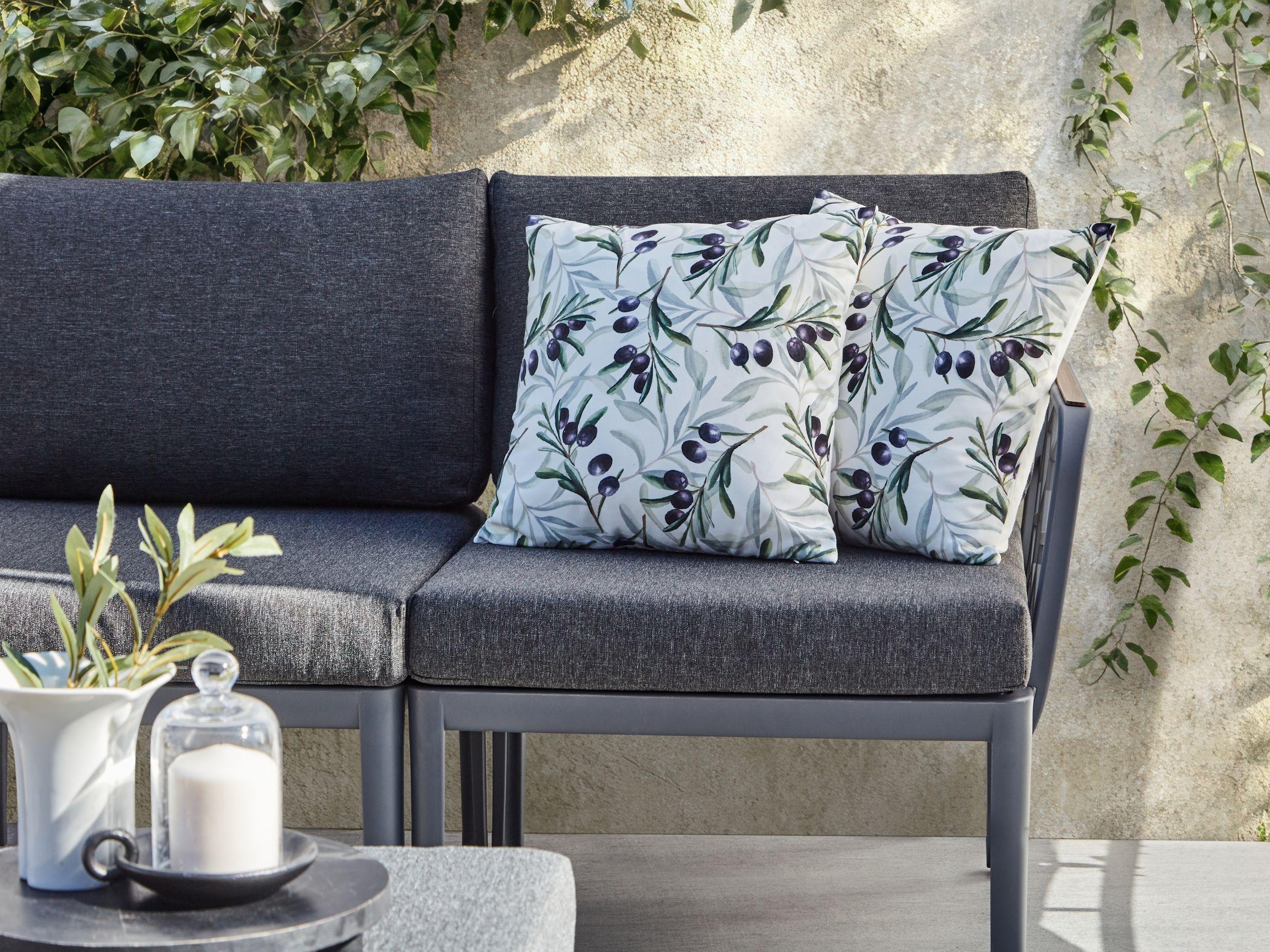 Beliani Lot de 2 coussins d'extérieur en Polyester Moderne TRANQUI  