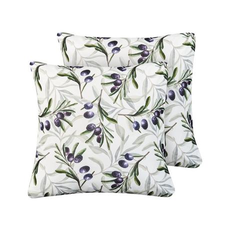 Beliani Lot de 2 coussins d'extérieur en Polyester Moderne TRANQUI  