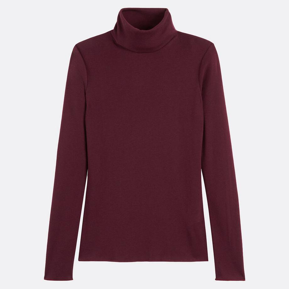 La Redoute Collections Rollkragen T-Shirt Lyocell Mischung  