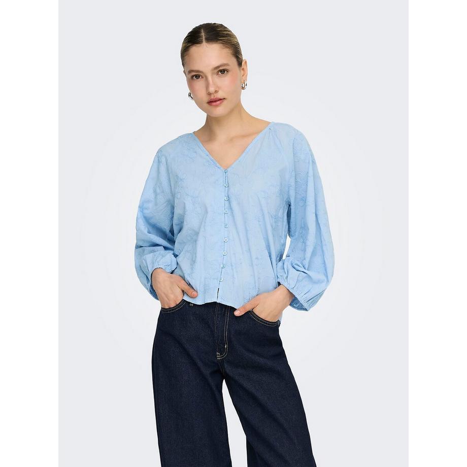Bestickte langärmelige Bluse
