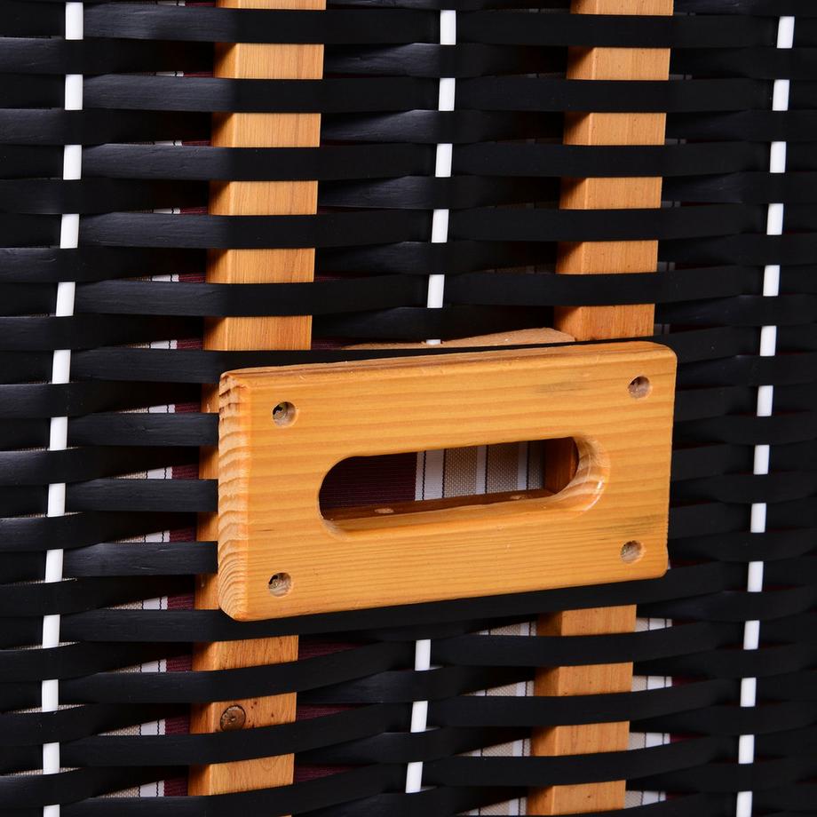 Northio Chaise De Plage Double Bain De Soleil Avec Toit Double Chaise Longue Avec Porte-Gobelets Chaise Longue Dossier À 5 Niveaux Pe Rotin Rouge + Blanc 118X79X160Cm  