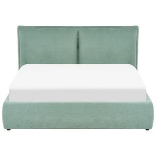 Beliani Letto contenitore en Velluto Moderno BAJONNA  