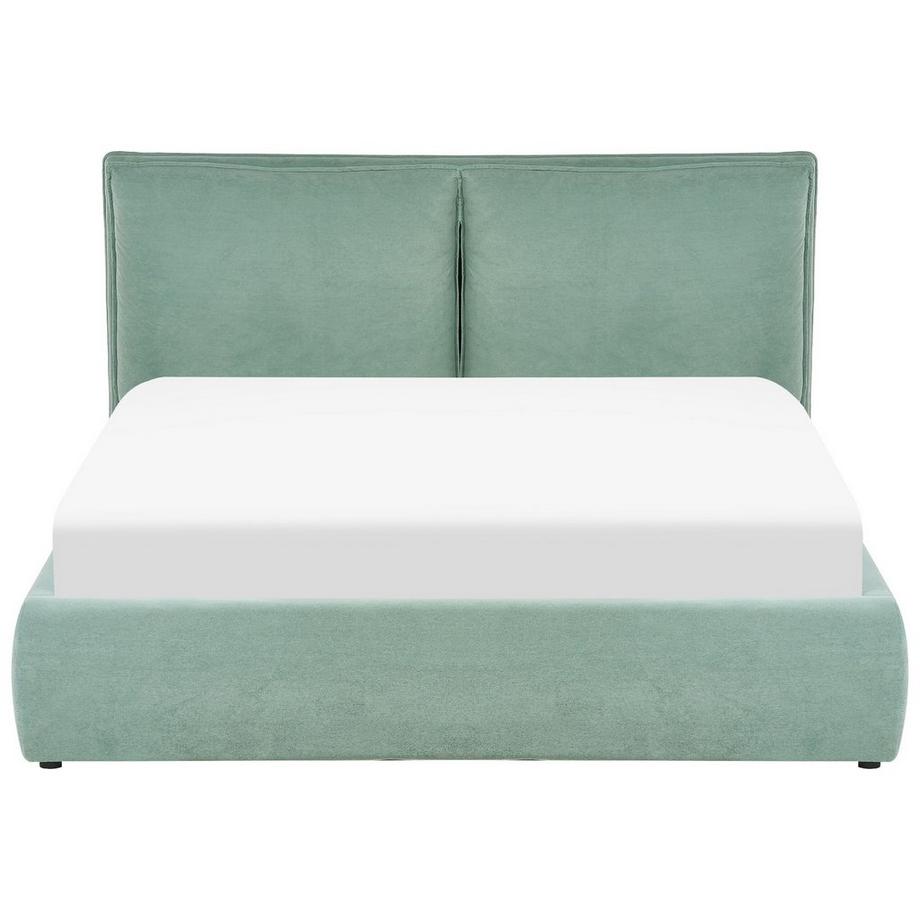 Beliani Lit avec coffre de rangement en Velours Moderne BAJONNA  