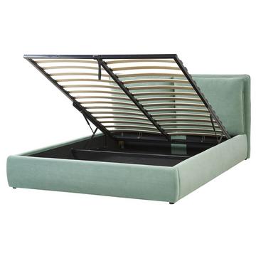 Bett mit Bettkasten aus Samtstoff Modern BAJONNA