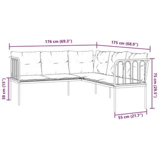 VidaXL Gartensofa stahl  