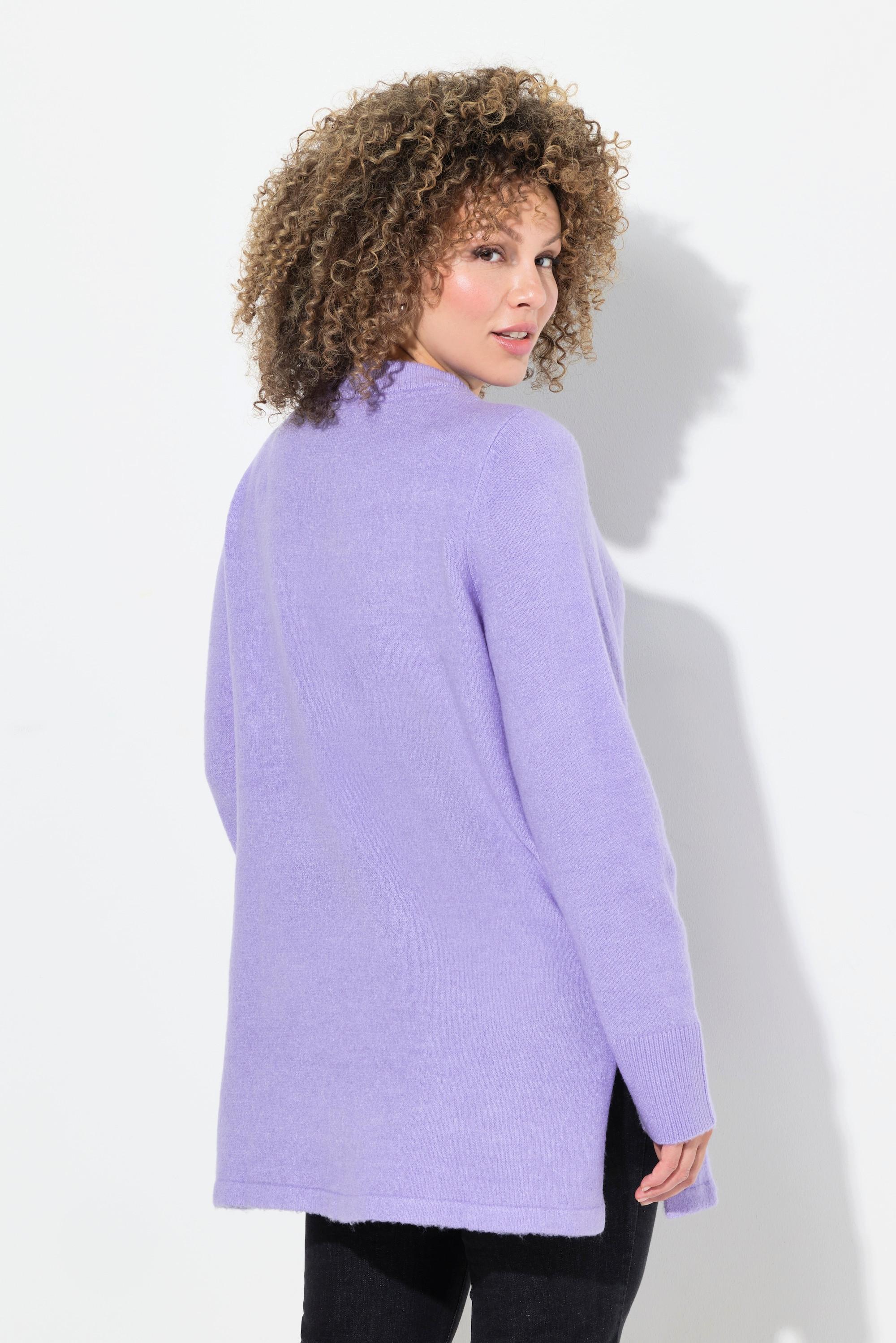 Ulla Popken Pull Col Montant Cordon Poches Manches Longues  