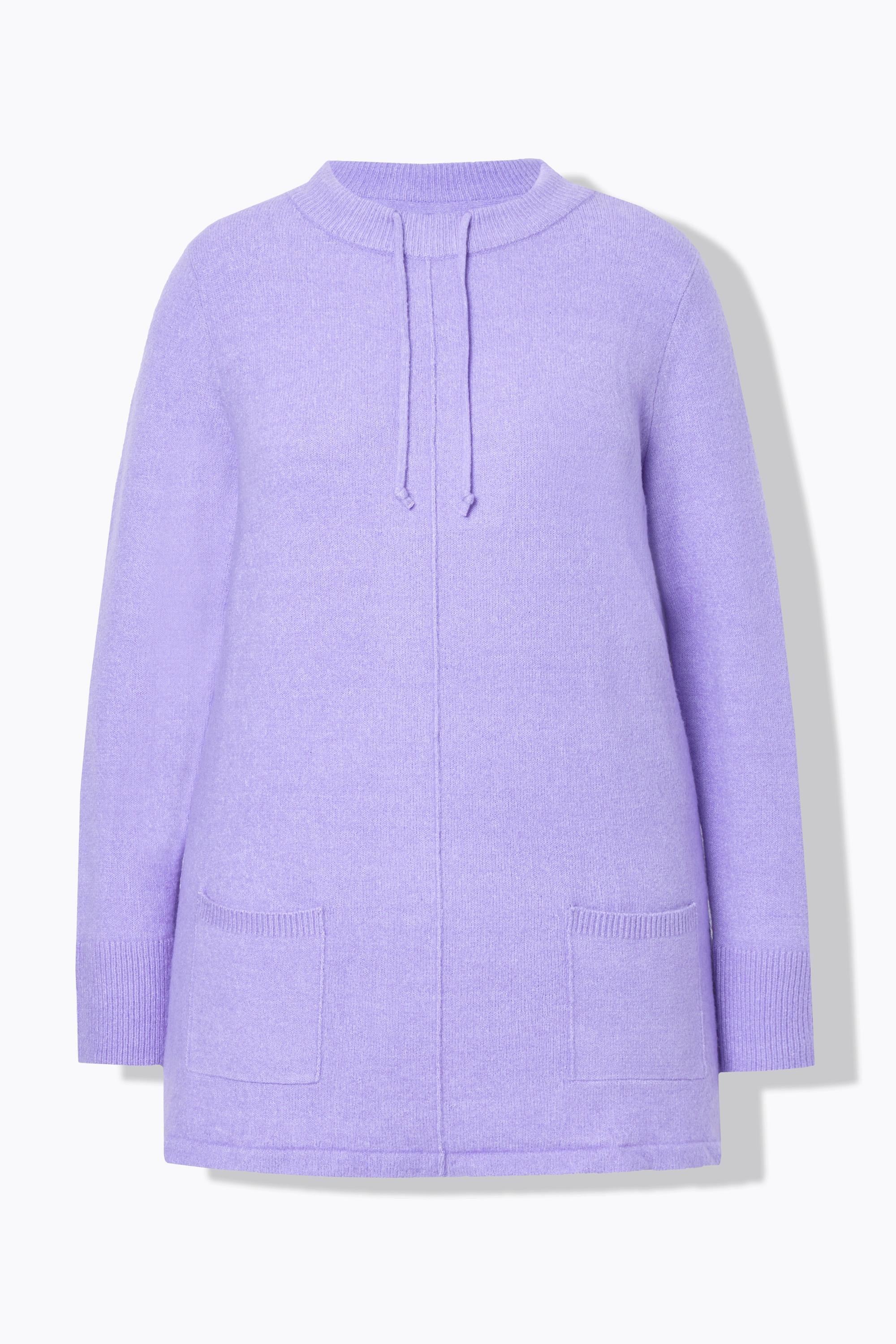 Ulla Popken Pull Col Montant Cordon Poches Manches Longues  