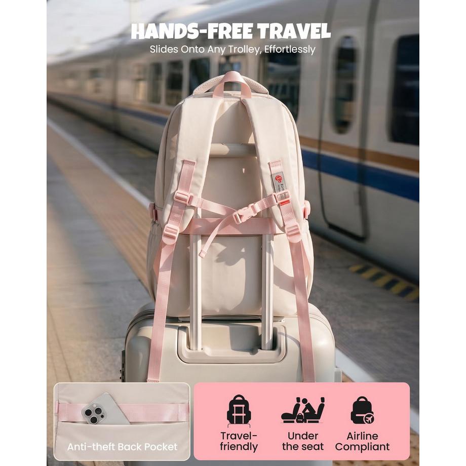 Only-bags.store Zaino scolastico con scomparto per laptop e ciondolo  
