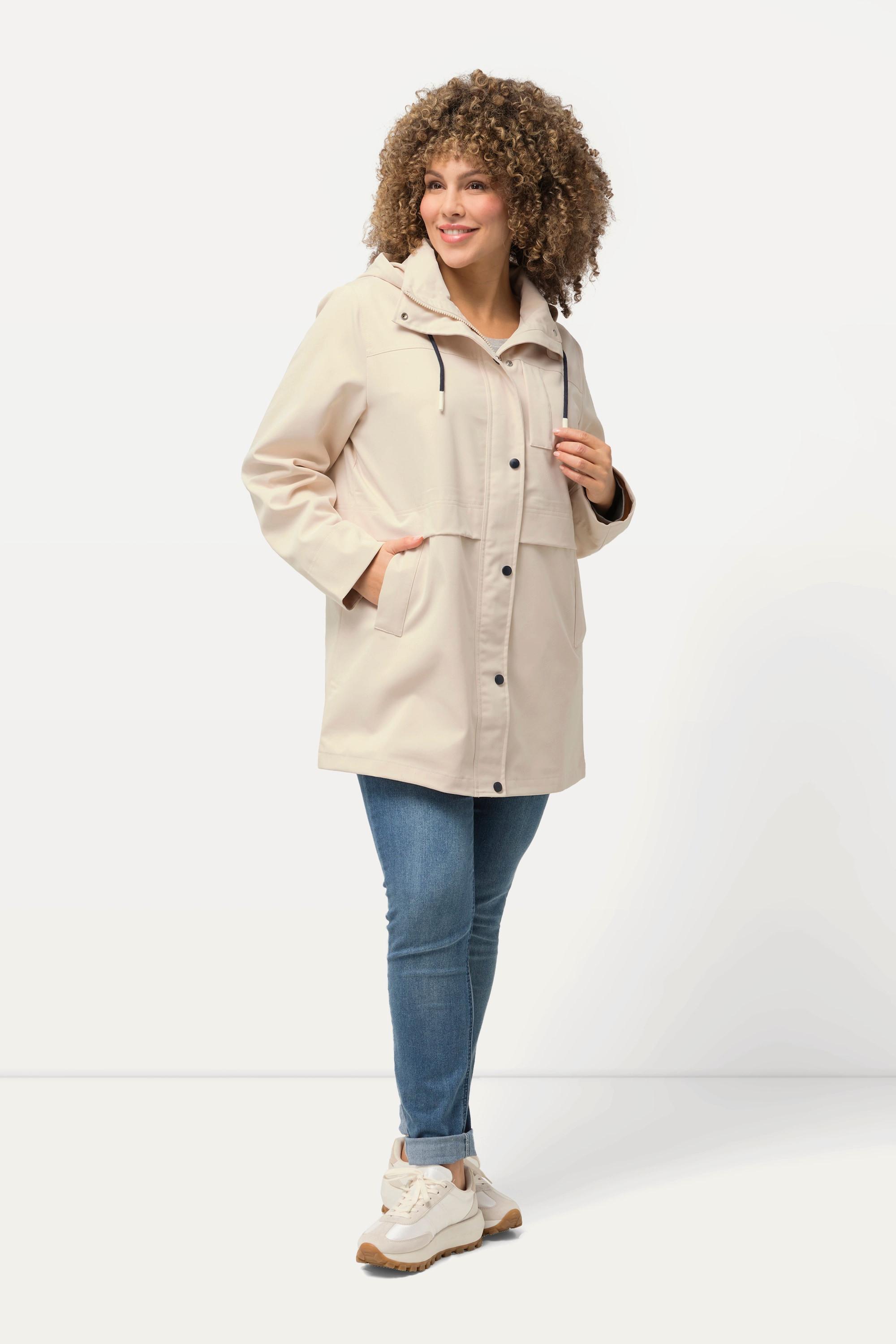 Ulla Popken  Parka HYPRAR idrorepellente con cappuccio e collo alto 