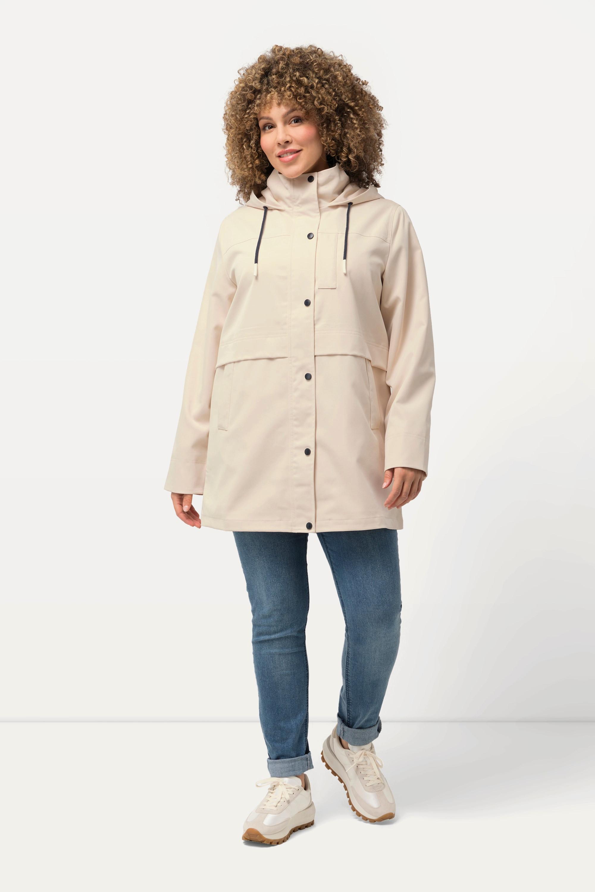 Ulla Popken  Parka HYPRAR, imperméable, col montant, capuche 