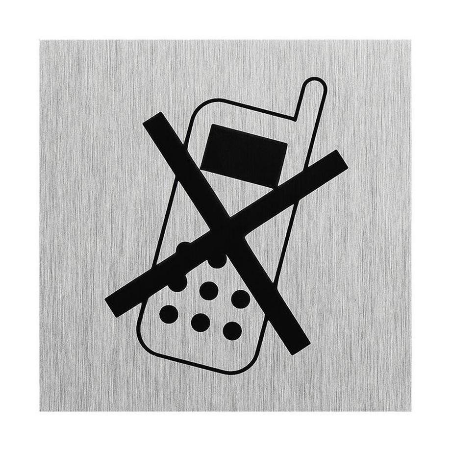 Pricenet  Aluminium-Türschild „Piktogramm Handy ausschalten“ 60x60mm 