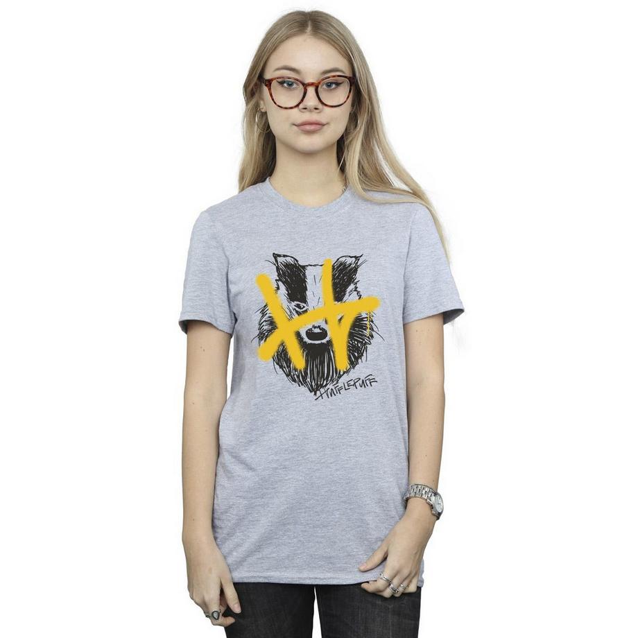 Harry Potter Hufflepuff Dachs Grafik T-Shirt  