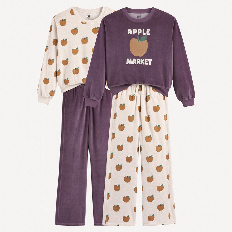 Lot de 2 pyjamas velours