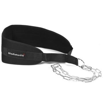 Muskelaufbaugürtel "Dip Belt" mit Kette 90cm beschwerbar GladiatorFit