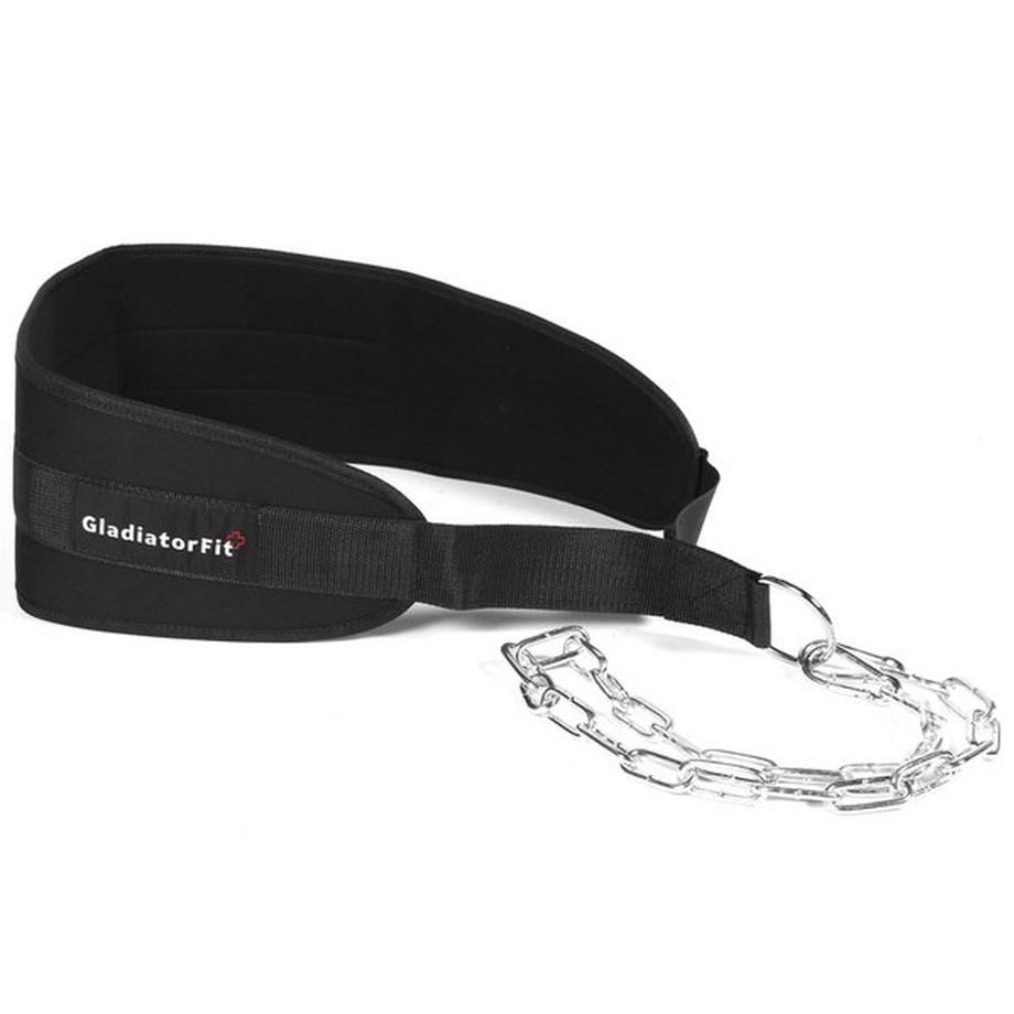GladiatorFit  Muskelaufbaugürtel "Dip Belt" mit Kette 90cm beschwerbar GladiatorFit 