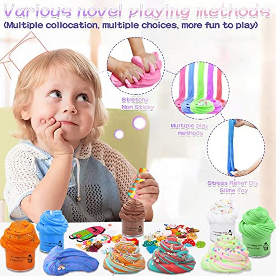 Activity-board  Lot de 35 slimes, beurre super doux, jouets en pâte à modeler pour enfants, mini slimes parfumés pour les fêtes d'enfants. 