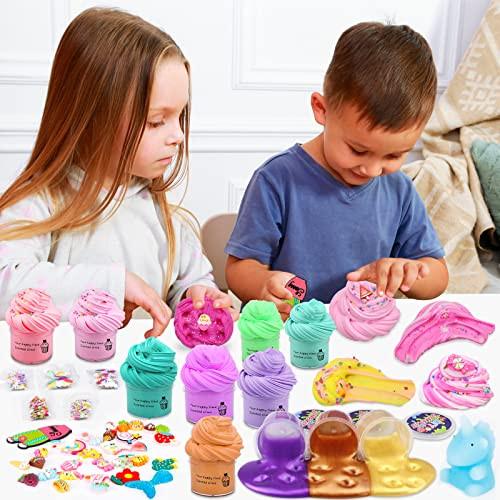 Activity-board  Lot de 35 slimes, beurre super doux, jouets en pâte à modeler pour enfants, mini slimes parfumés pour les fêtes d'enfants. 