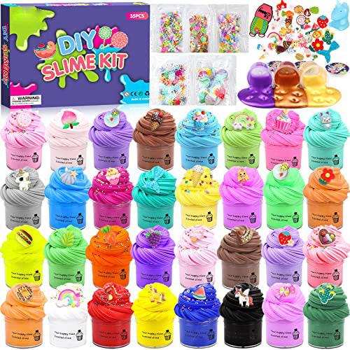 Activity-board  Lot de 35 slimes, beurre super doux, jouets en pâte à modeler pour enfants, mini slimes parfumés pour les fêtes d'enfants. 