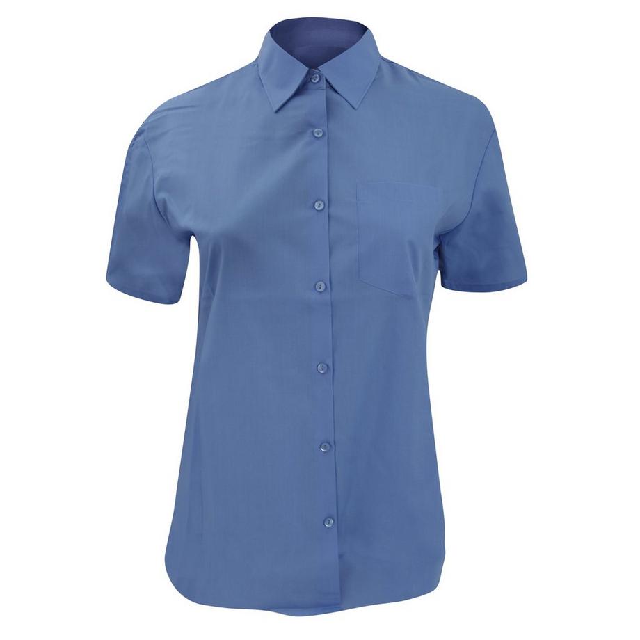 Russell Poplin Kurzarm Pflegeleichte Bluse  