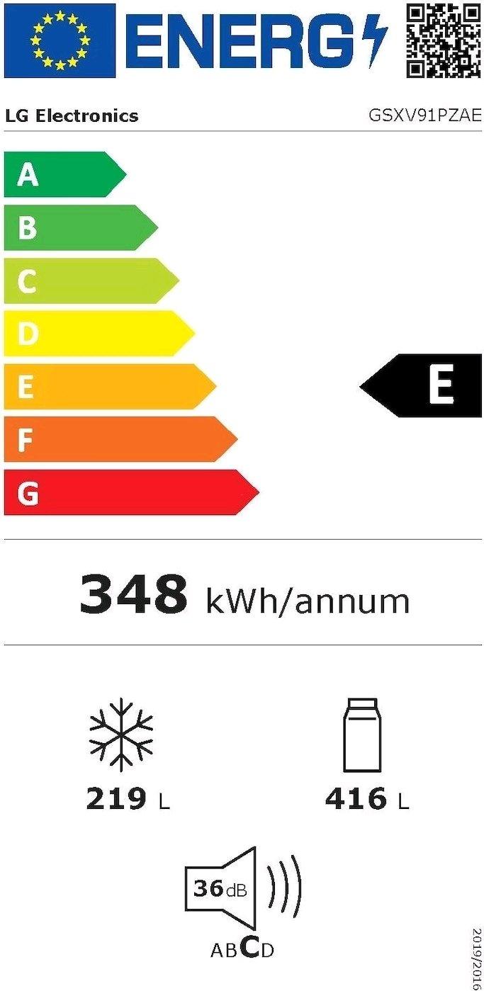 LG GSXV91PZAE - Side-by-Side Kühlschrank InstaView mit gefrierfach, 635 l, E  