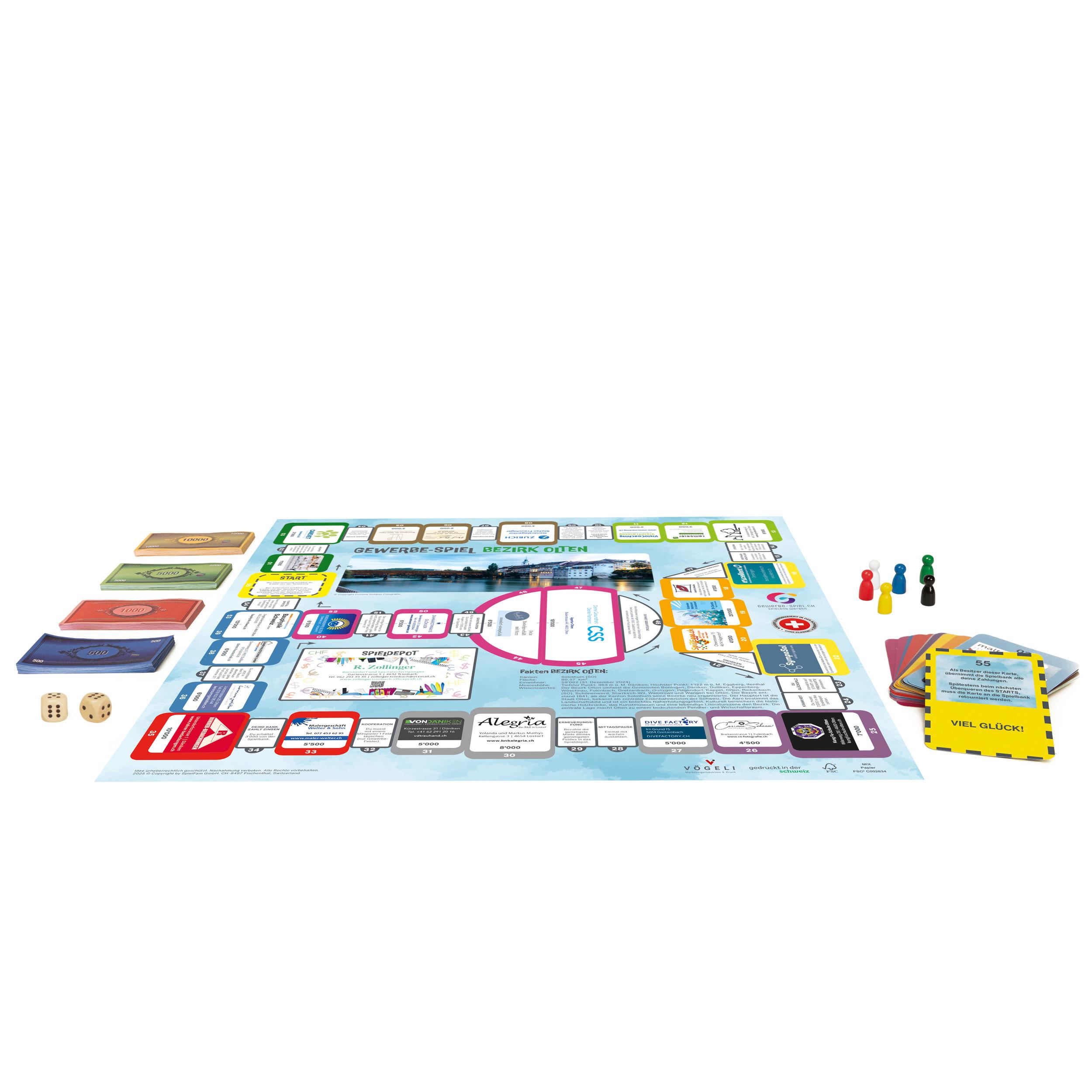 GEWERBE-SPIEL  Brettspiel BEZIRK OLTEN (Deutsch) 