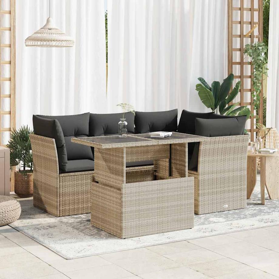 VidaXL Ensemble de canapés de jardin rotin synthétique  
