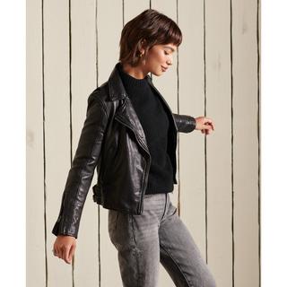 Superdry  Blouson de motard en cuir classique femme 