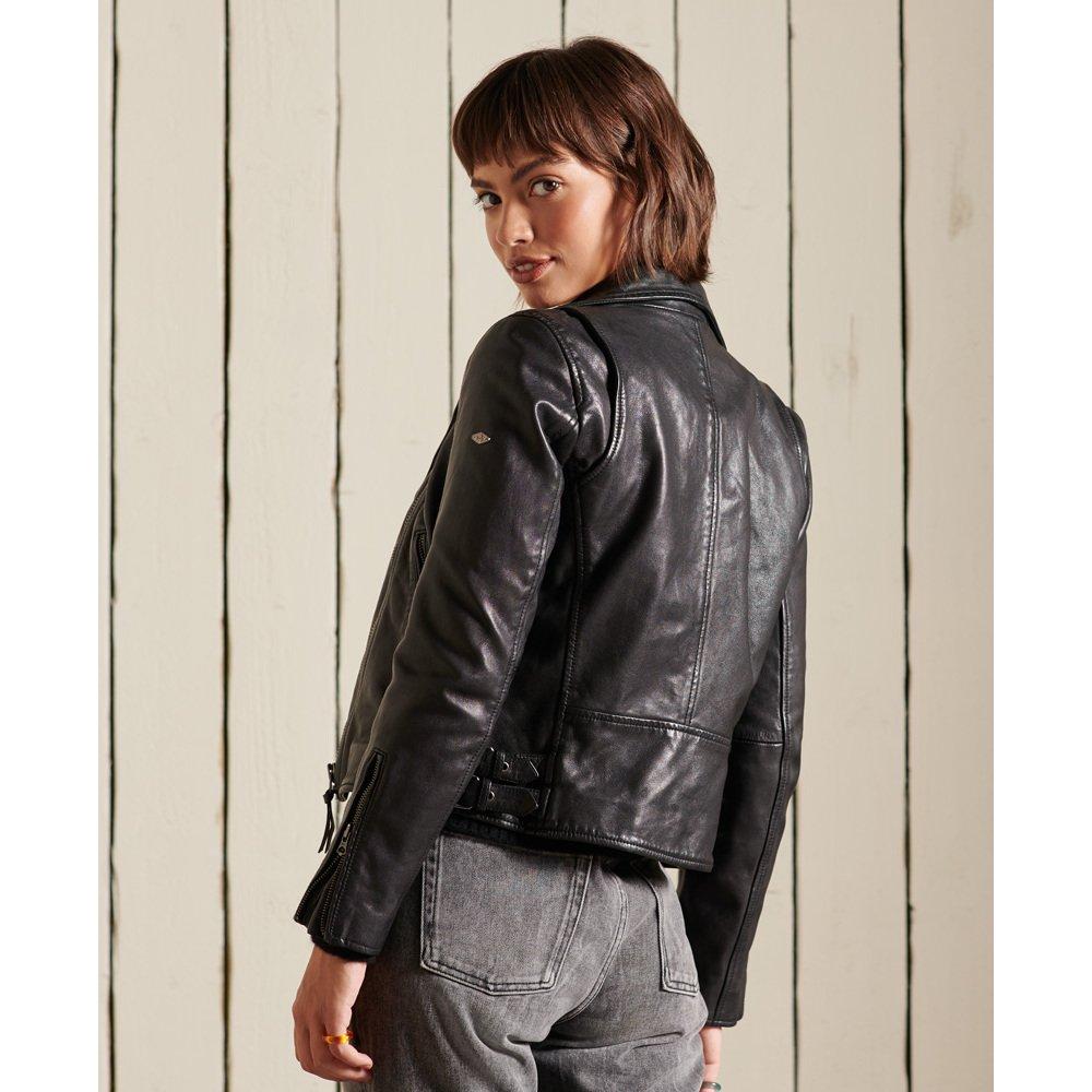 Superdry  Blouson de motard en cuir classique femme 