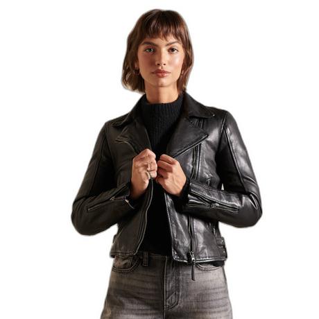 Superdry  Blouson de motard en cuir classique femme 