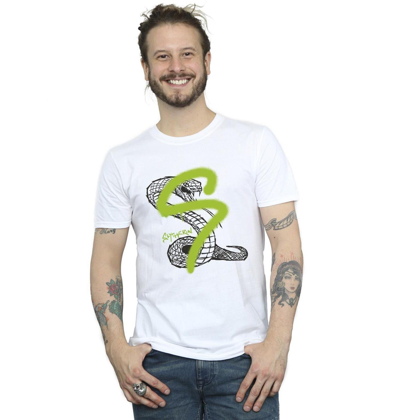Harry Potter Slytherin Cobra Grafik Print T-Shirt  