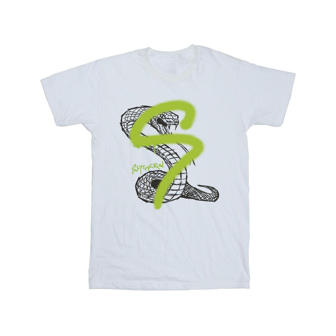 Harry Potter Slytherin Cobra Grafik Print T-Shirt  