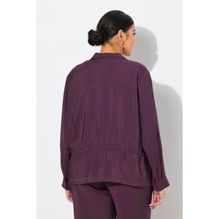 Ulla Popken Gehämmerte Tunnelzug Stehkragen Langarm Jacke  