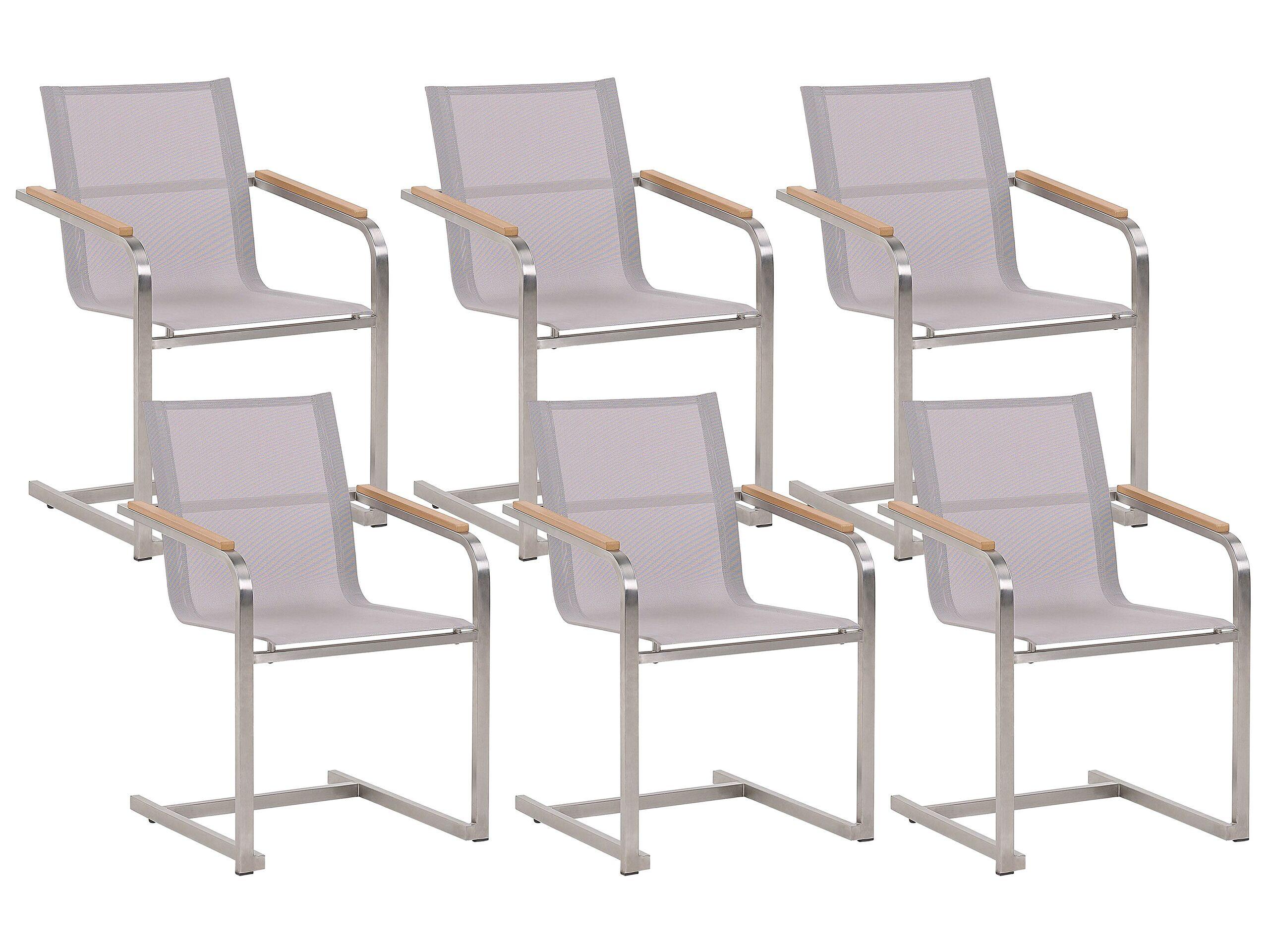 Beliani Lot de 6 chaises en Acier inox Moderne COSOLETO  