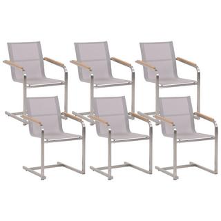Beliani Set mit 6 Stühlen aus Edelstahl Modern COSOLETO  
