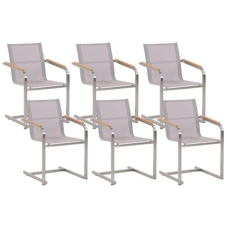 Beliani Set mit 6 Stühlen aus Edelstahl Modern COSOLETO  