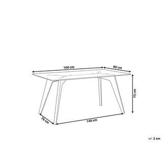 Beliani Esstisch aus Sicherheitsglas Modern HUDSON  