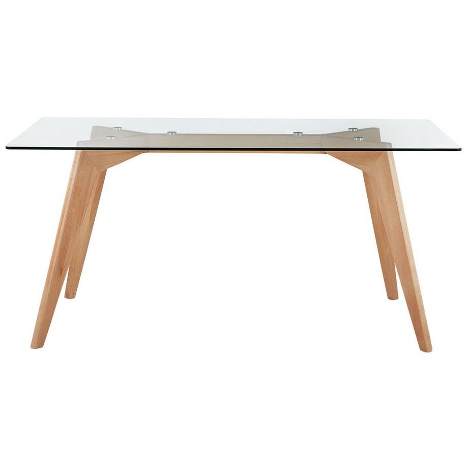 Beliani Tavolo da pranzo en Vetro temperato Moderno HUDSON  