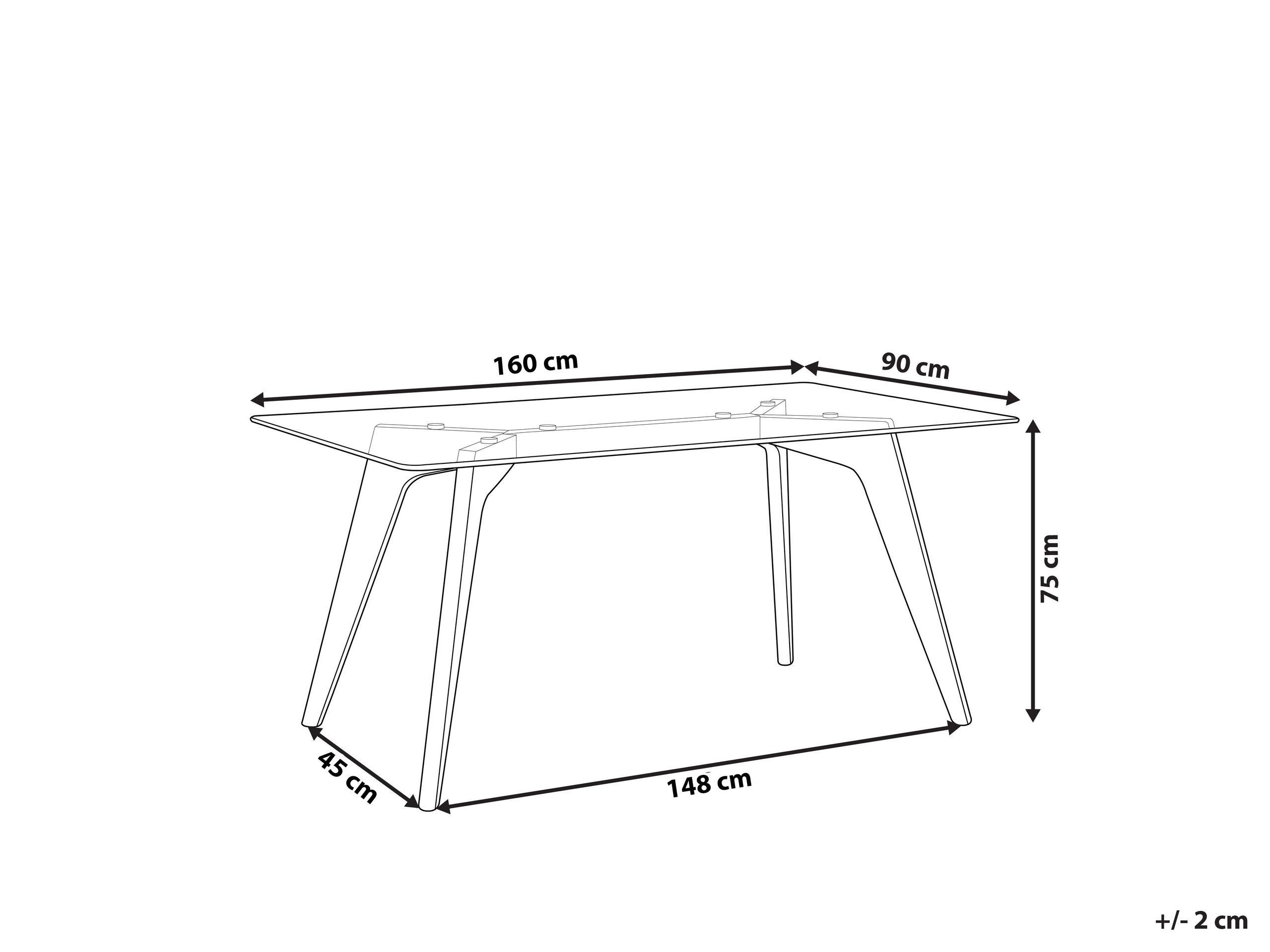 Beliani Table de repas en Verre de sécurité Moderne HUDSON  