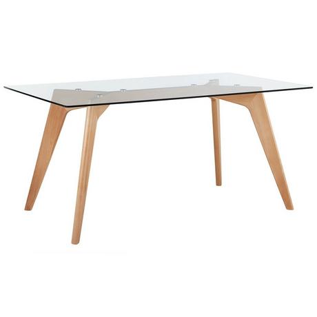 Beliani Table de repas en Verre de sécurité Moderne HUDSON  