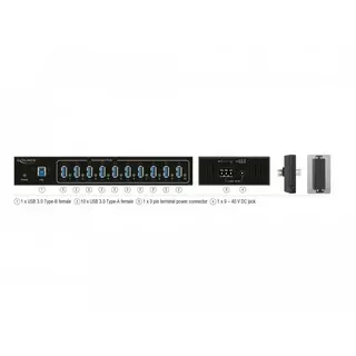 DeLock  63919 Schnittstellen-Hub USB 3.2 Gen 1 (3.1 Gen 1) Micro-B 5000 Mbits Schwarz 