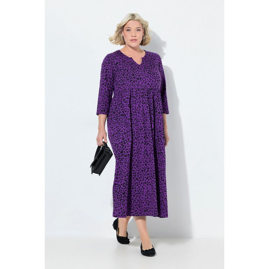 Ulla Popken Jerseykleid A-Linie Tunika Ausschnitt 3/4 Arm mit Taschen  