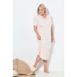 Ulla Popken Camicia da notte Ricami Traforati Scollo a V Mezza Manica  